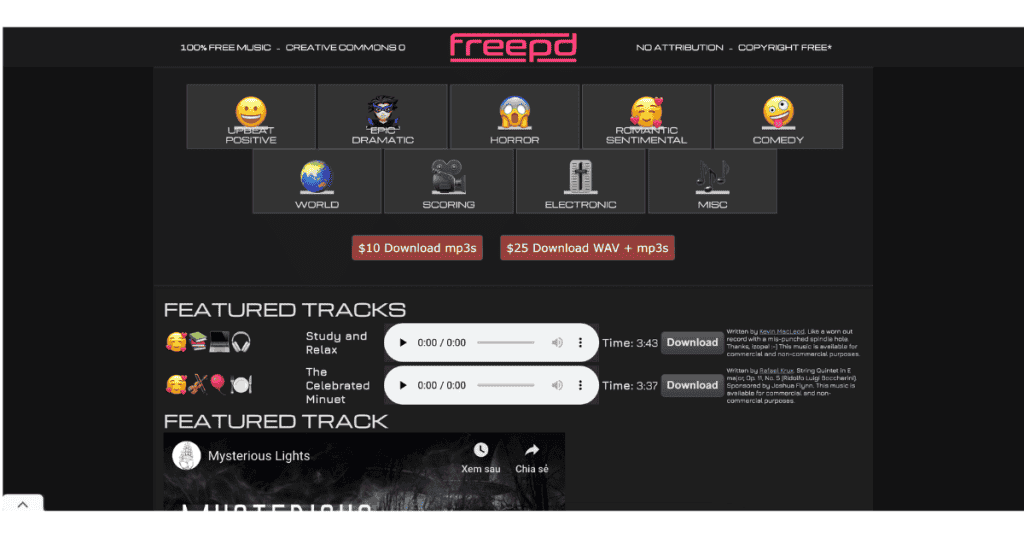 FreePD featured tracks - Creative Commons Music