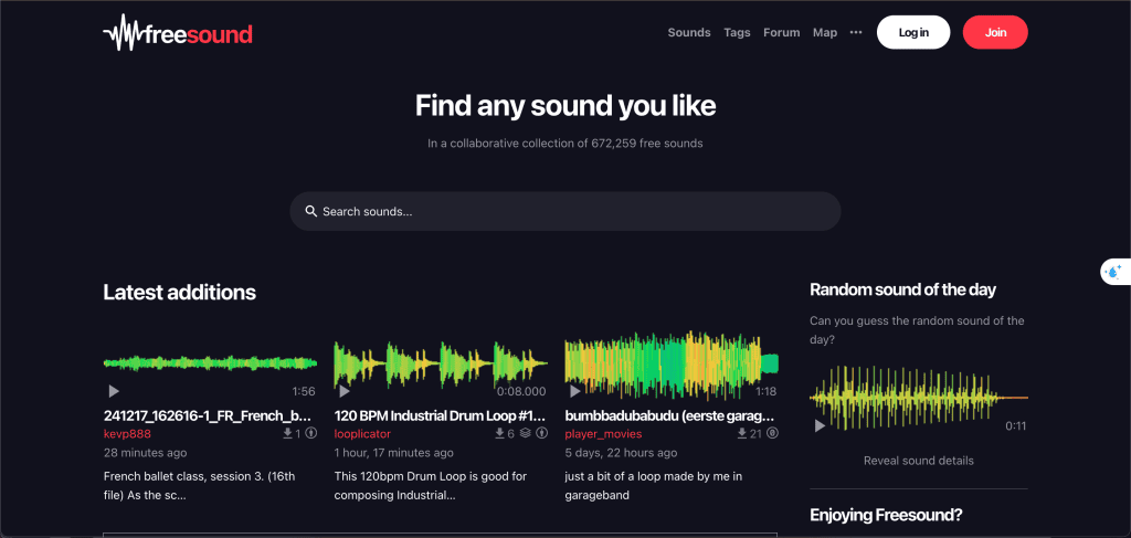 FreeSound - source of Creative Commons Music