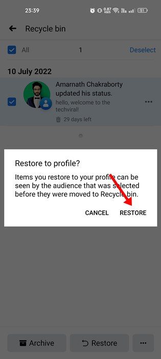 recover deleted Facebook posts