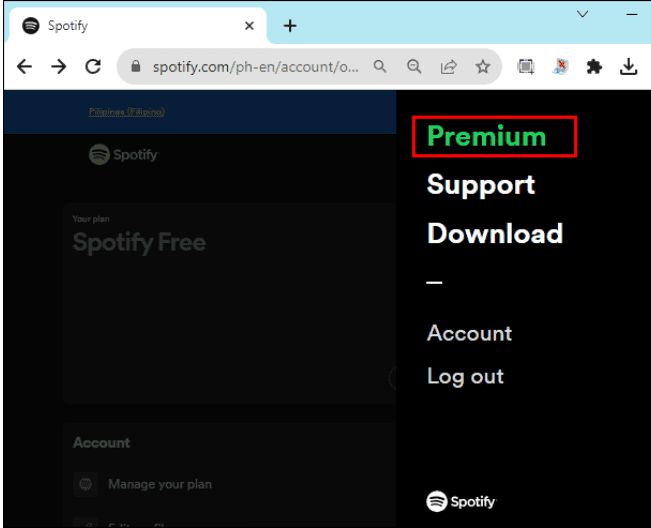 Spotify Premium Page