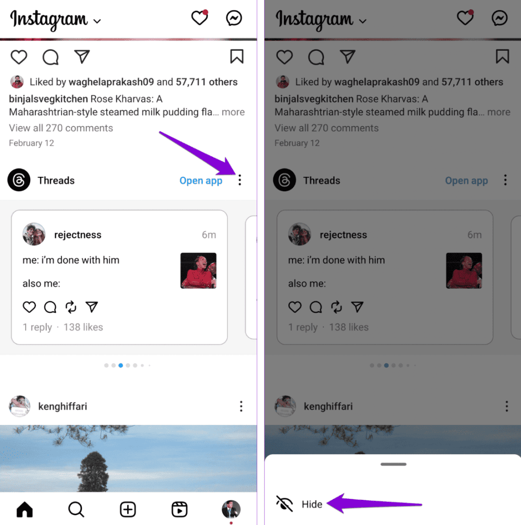 Disable Threads Posts and Notifications on Instagram - method 1