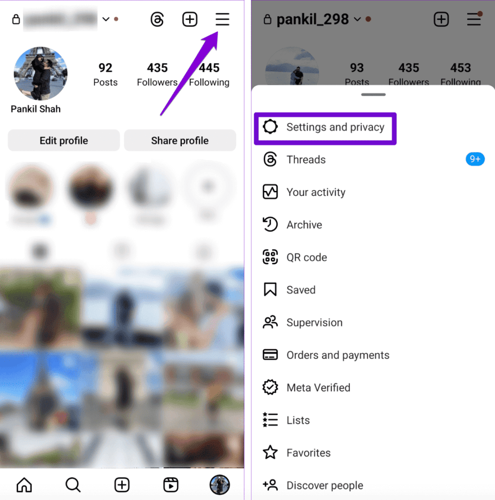 Disable Threads Posts and Notifications on Instagram - method 3