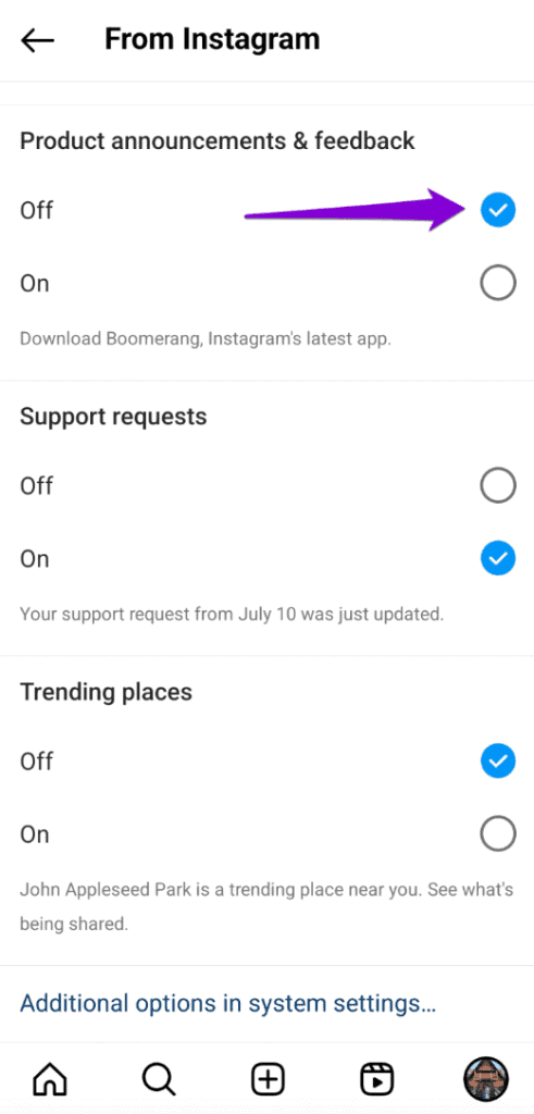 Disable Threads Posts and Notifications on Instagram - method 3 - step 3