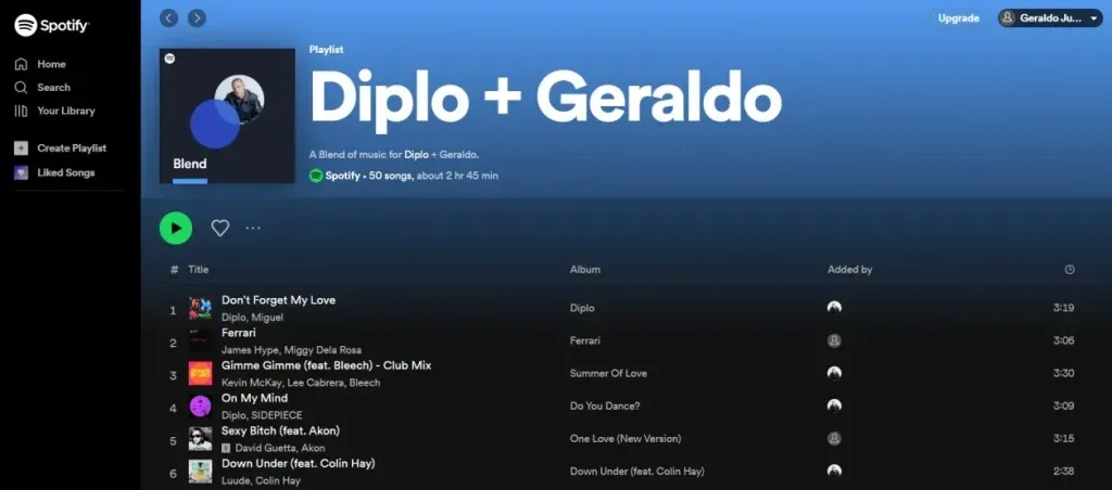 Spotify Blend Playlist