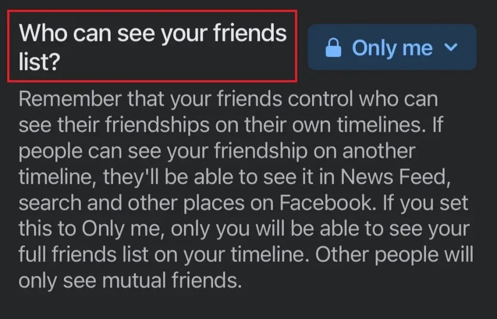 Hide Friends On Facebook - step 4