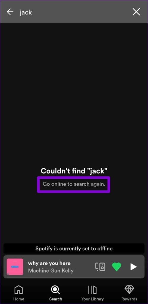 2-Disable Offline Mode to Fix Spotify Search Not Working