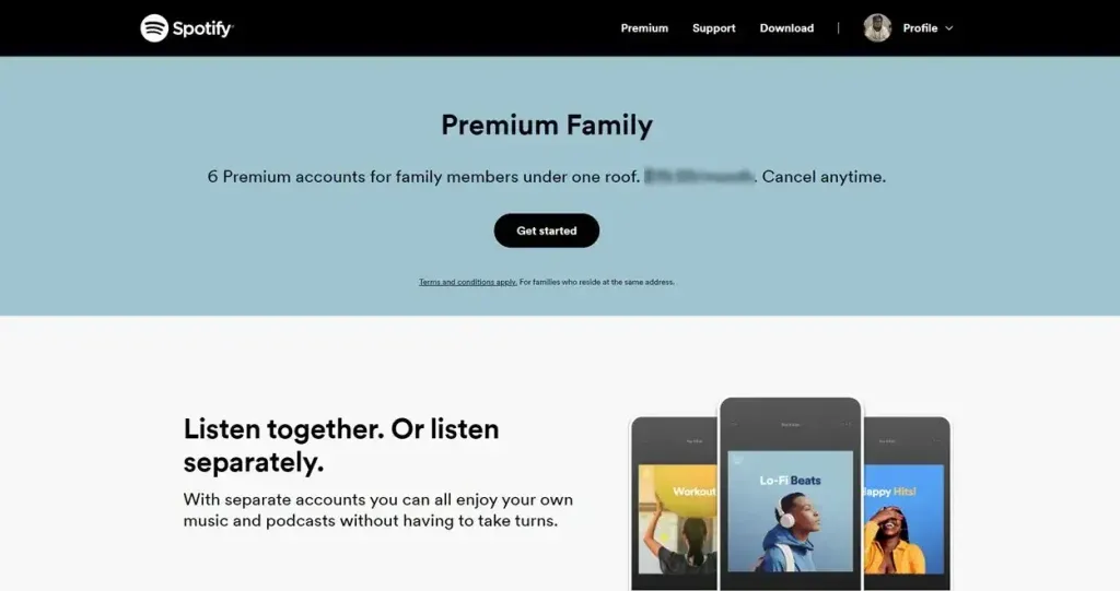 What is Spotify Premium Family Plan