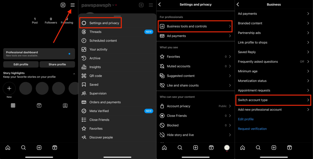 How to switch back to personal account on Instagram 