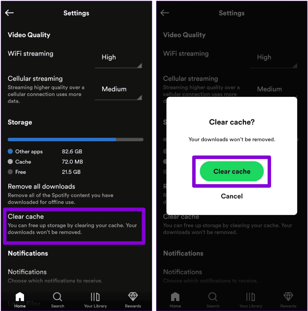 Solve Spotify Not Downloading Songs - by clear cache