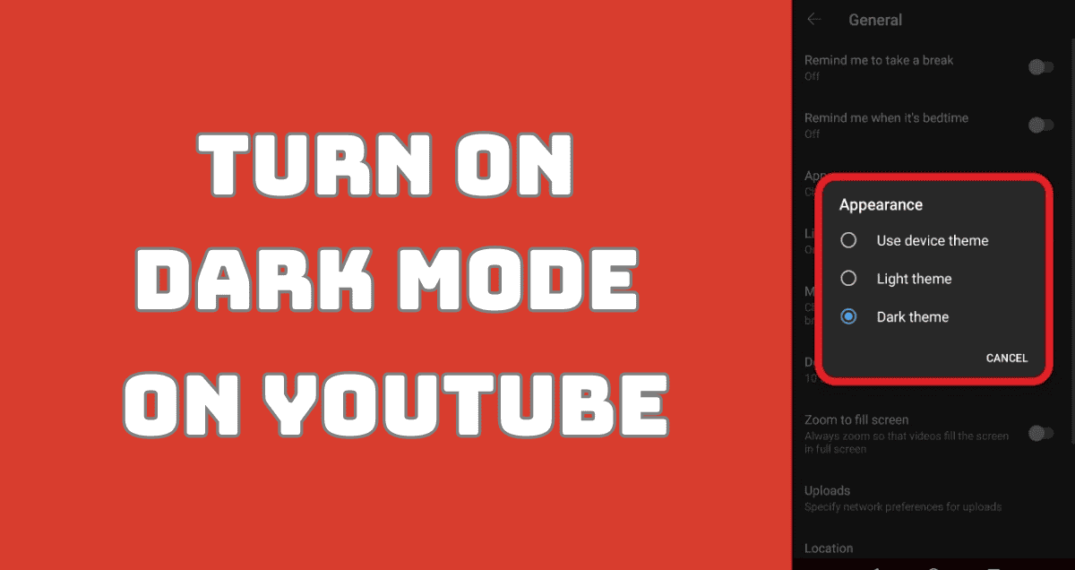 Turn On Dark Mode on YouTube