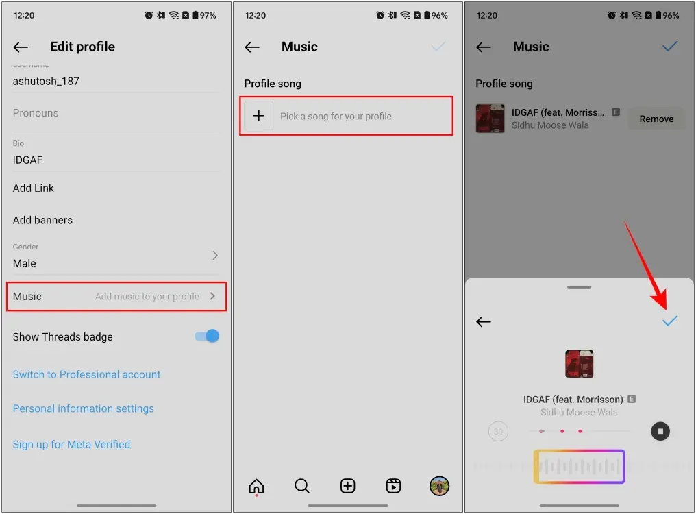 Add Song To Your Instagram Profile