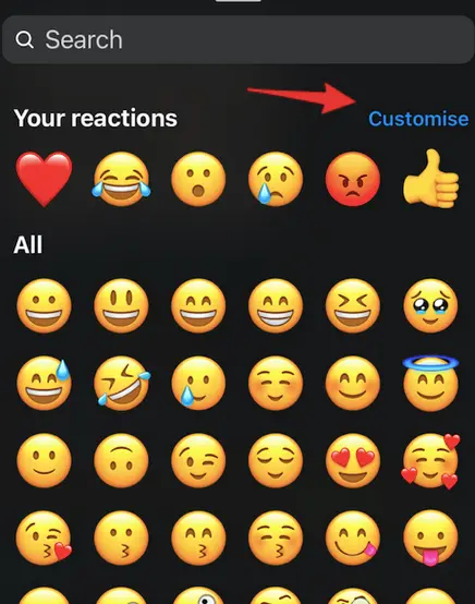 Change Default Reactions on Instagram DMs 2