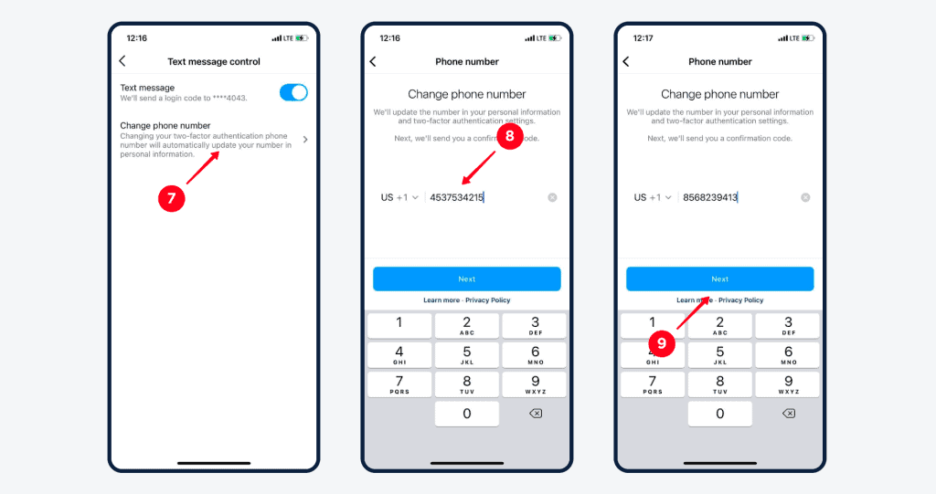 Instagram two-factor authentication 2