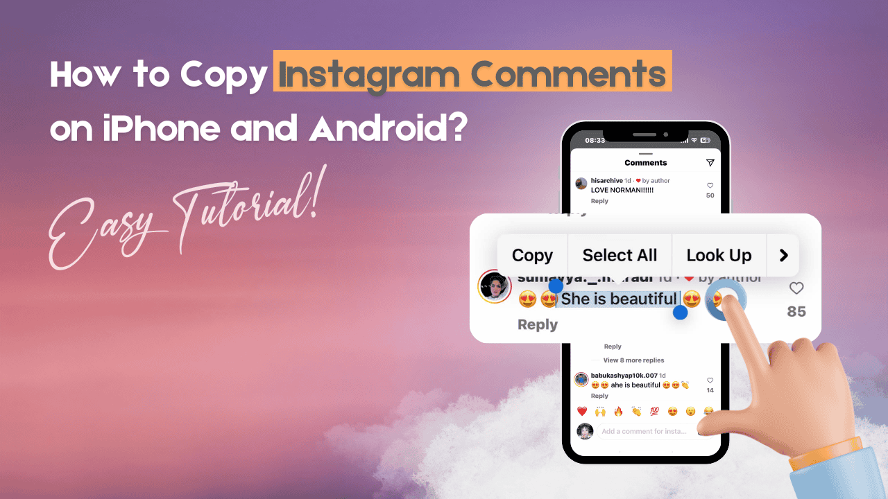 How to copy Instagram comments on iPhone and Andrioid