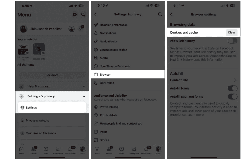 How To Clear Facebook Cache Through Facebook's App