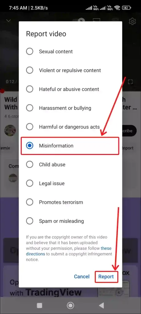 How to Report a Video on Mobile