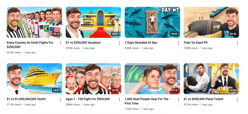 MrBeast thumbnail - a successful YouTuber