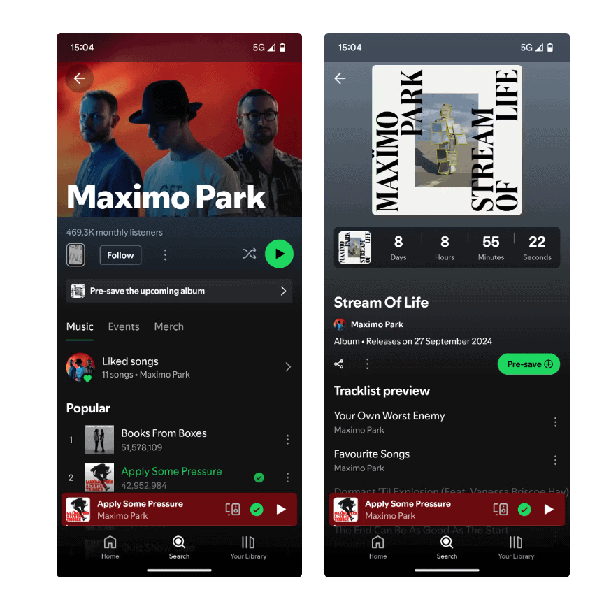 Pre-Save Albums on Spotify To Your Spotify Library