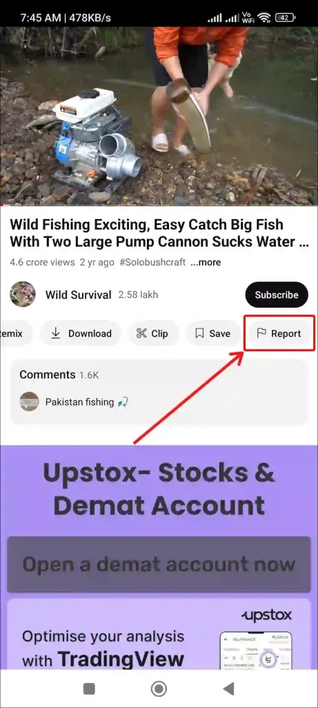 Report a Video on YouTube Mobile