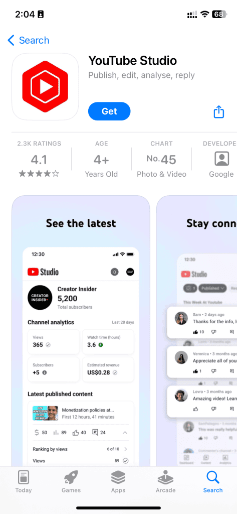 how to see your subscribers on YouTube Studio App