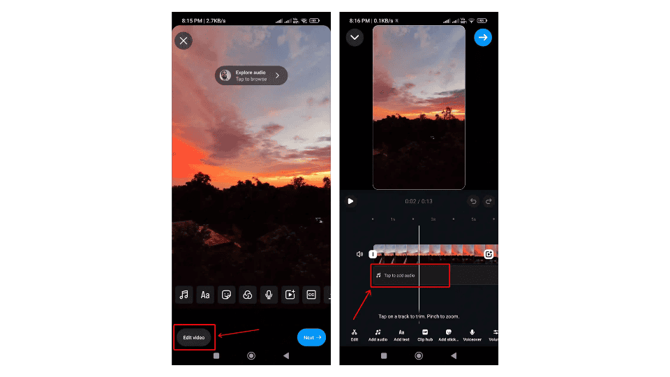 Add Multiple Audio to Instagram Reels