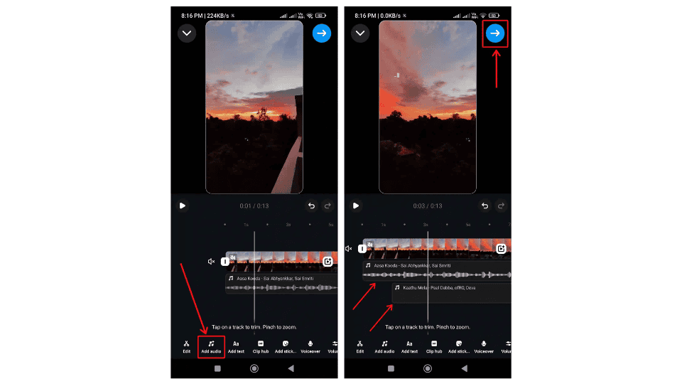 Add Multiple Audio to Instagram Reels