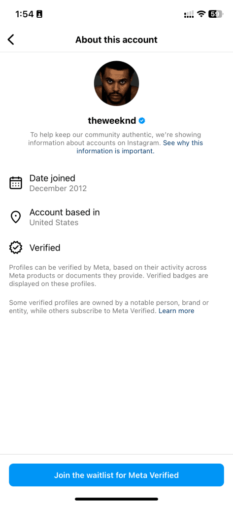 Instagram - About This Account Feature