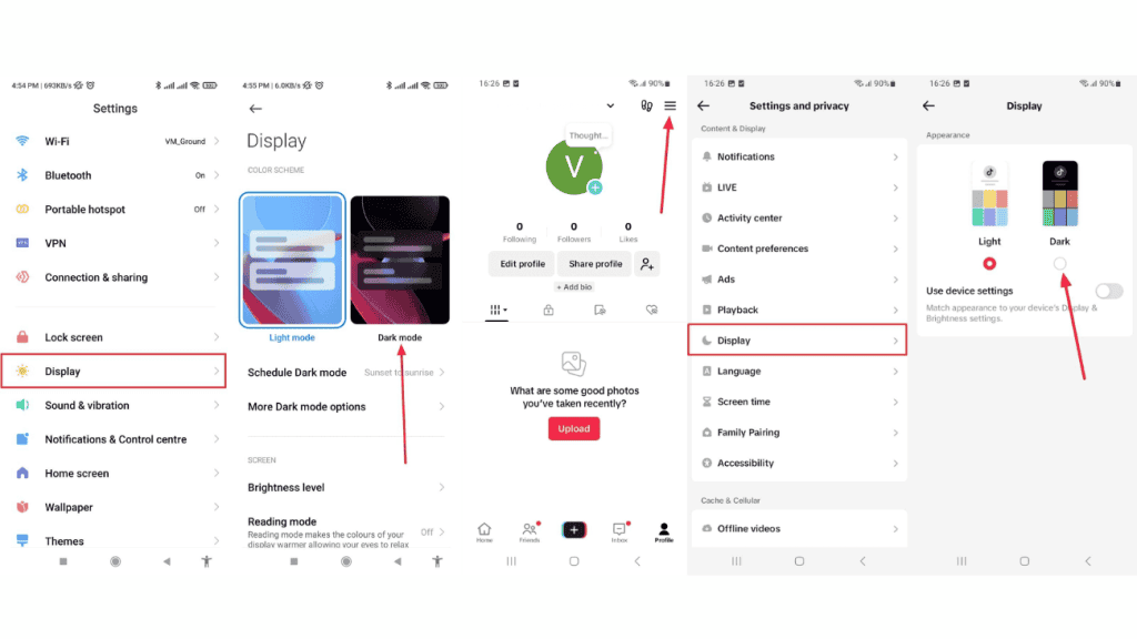 TikTok Dark Mode on Android
