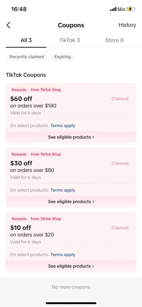 TikTok coupons