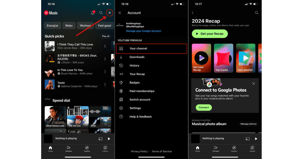 Find 2024 YouTube Music Recap on Mobile