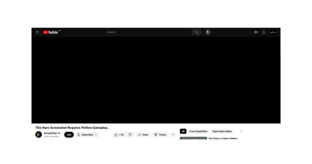 YouTube Black Screen