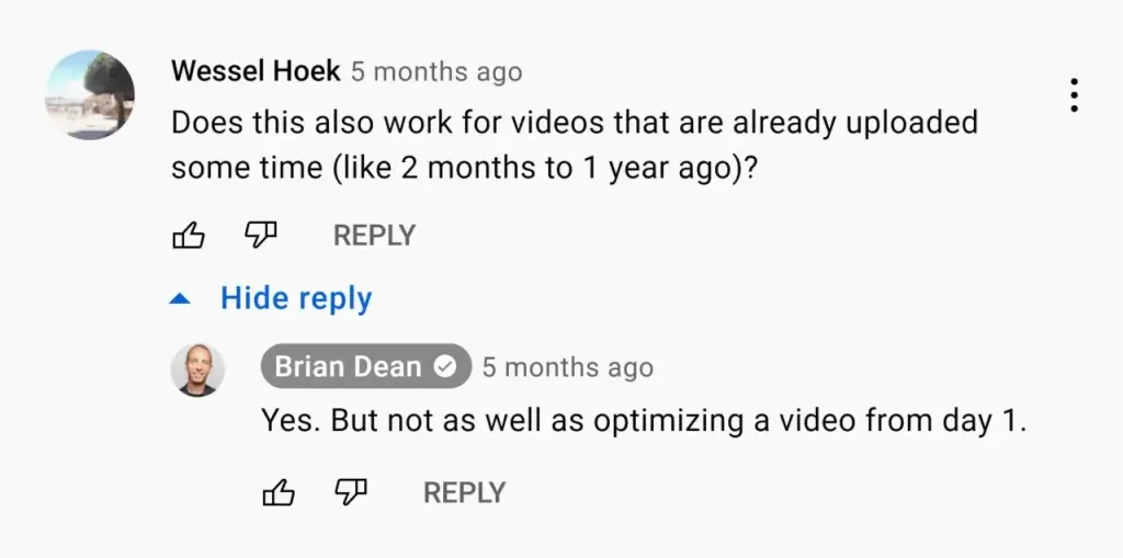 reply youtube comment 