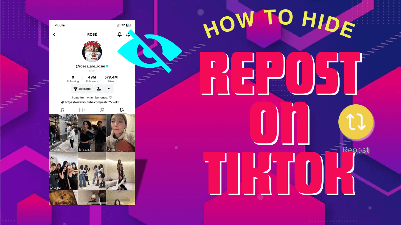 Hide repost on TikTok