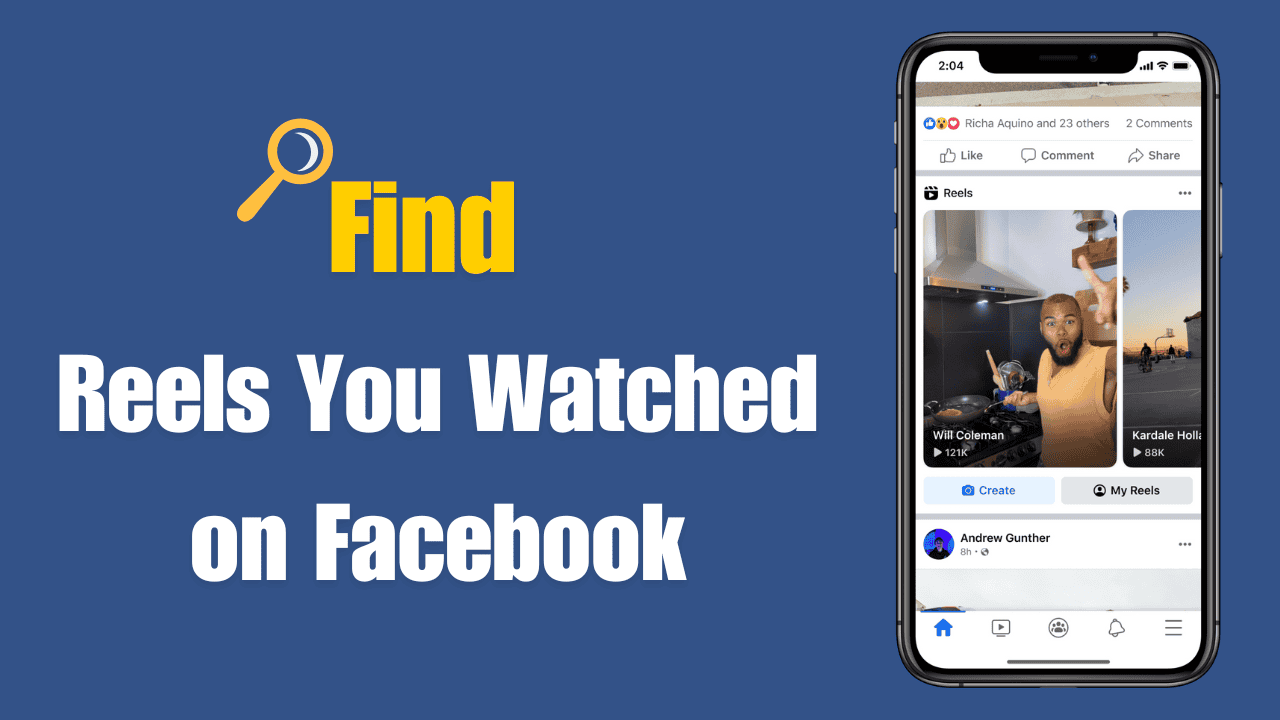 find a Reel you watched on Facebook