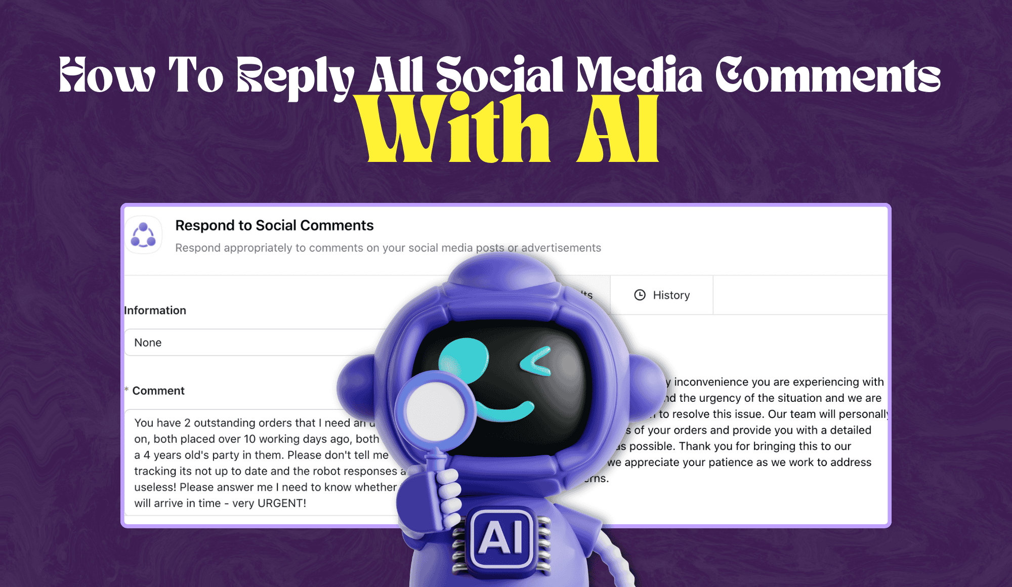 How To Reply All Social Media Comments With AI